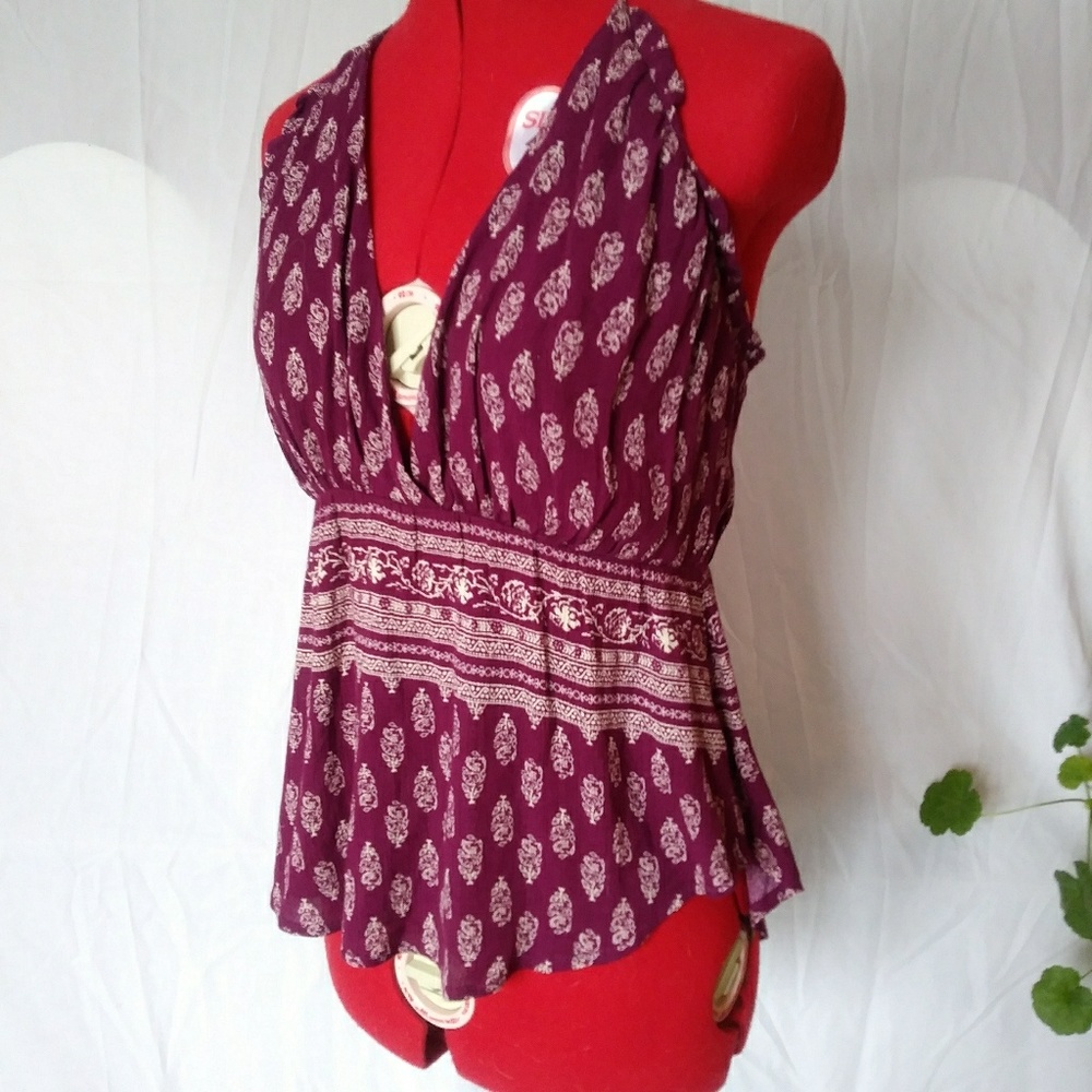 Hippie halter top, Boho Tank, Gauzy Top - Picture 1 of 6